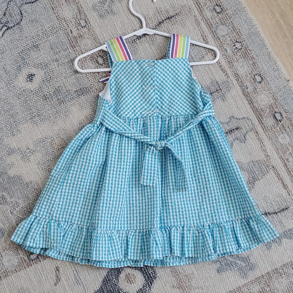 Emily Rose Baby Girls Turquise Seersucker Glitter Cupcake Party Dress Sz18m